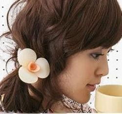 310 日韓飾品批發 梔子花發圈發飾，廠家直銷，引領美發飾品新風尚